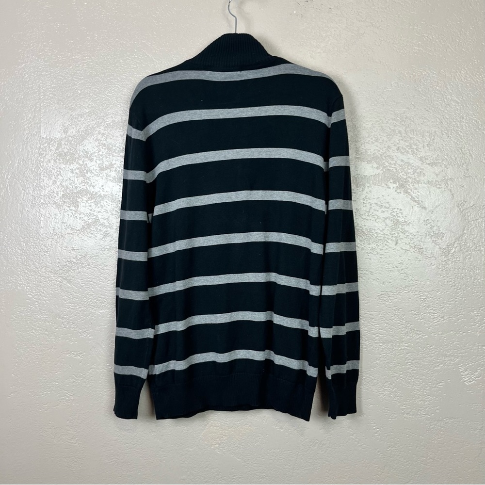 5 for $30‎ Old Navy Men's Sweater Long Sleeve Black Stripe Quarter Zip Size M - Picture 9 of 12